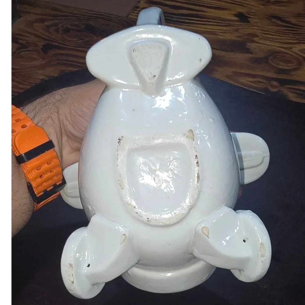 Vintage Ceramic Biplane Novelty Teapot White with Blue and Red Roundel Pilot Lid